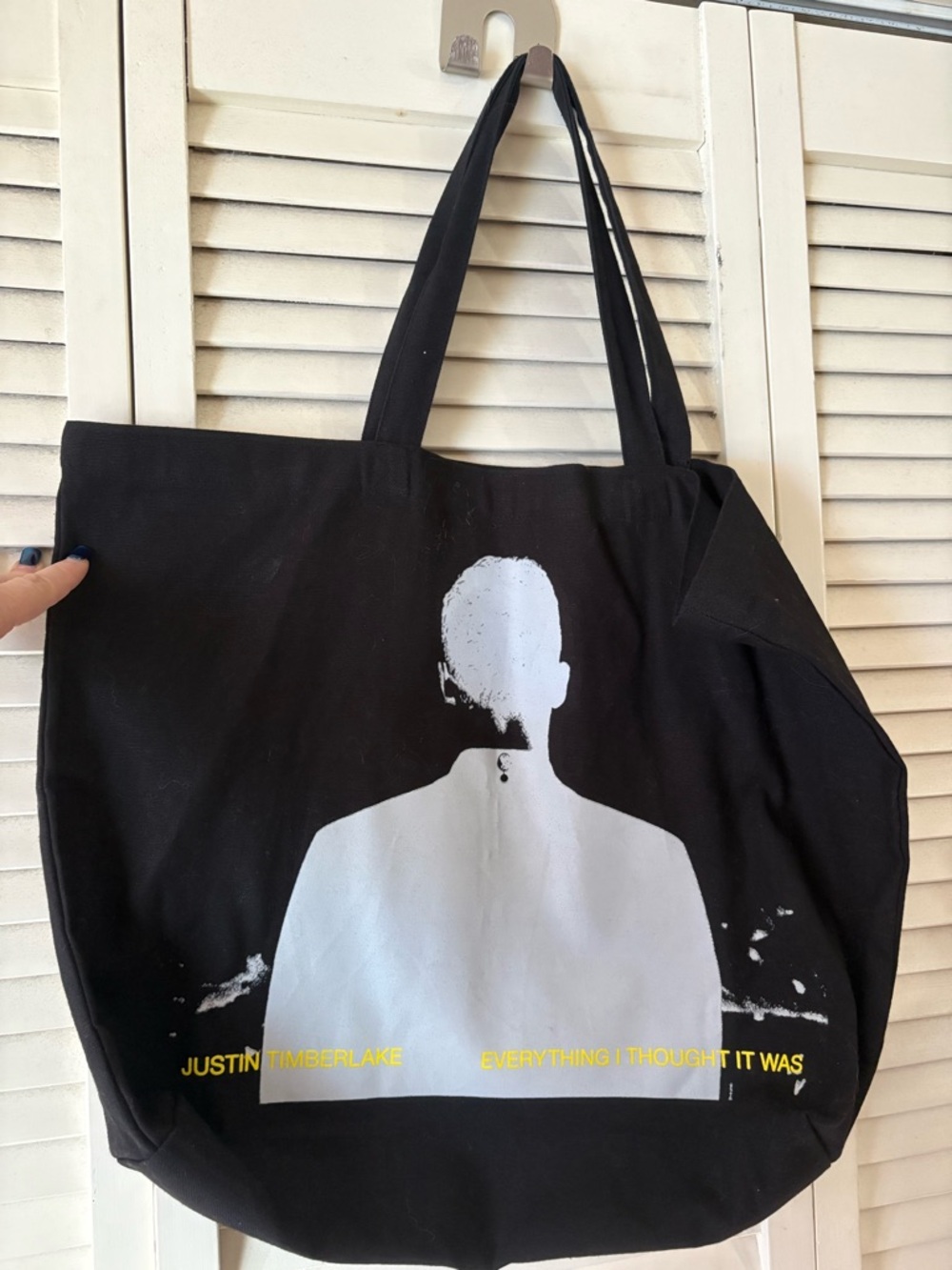 Justin Timberlake Black Graphic Tote Concert Bag - 'Everything I Thought It Was'